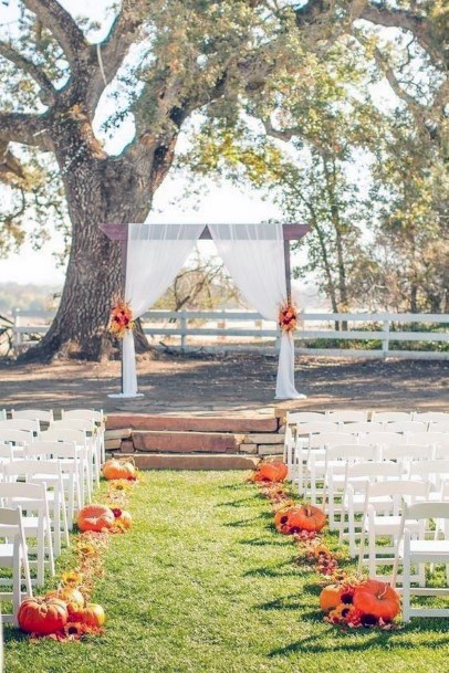 October Pumpkin Wedding Aisle Inspiration