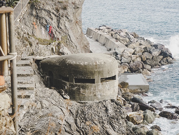 Old War Bunker At Beach Cinque Terre Italy