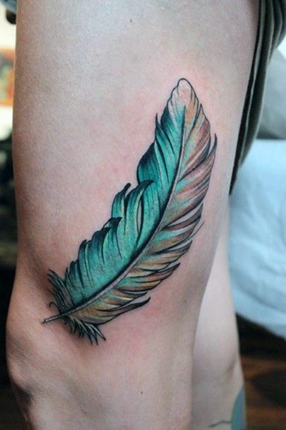 Olive Green Colored Feather For Women