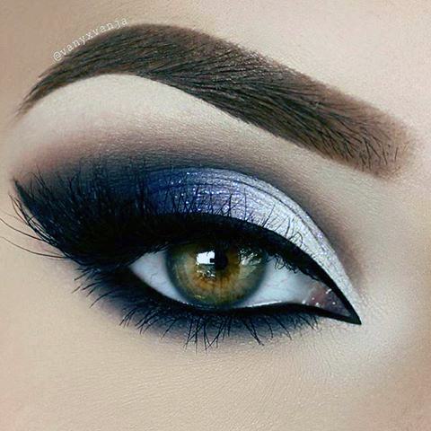 Ombre Black Purple With Silver Tones Eyeshadow Women