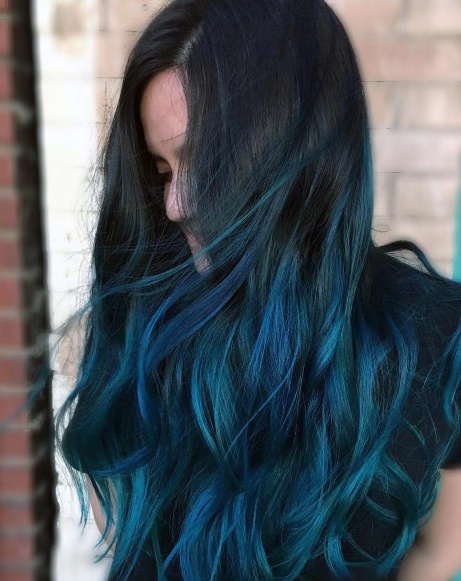 Ombre Hair Color Blue 173037 Blue Ombre Hair Color