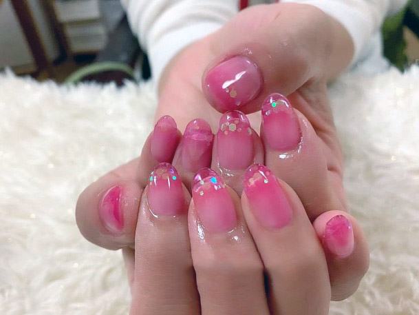 Ombre Clear Pink Nails Women