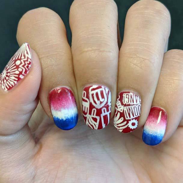 Ombre Effect 4th Of July Nails