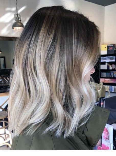 Ombre Shoulder Length Balayage Hairstyle