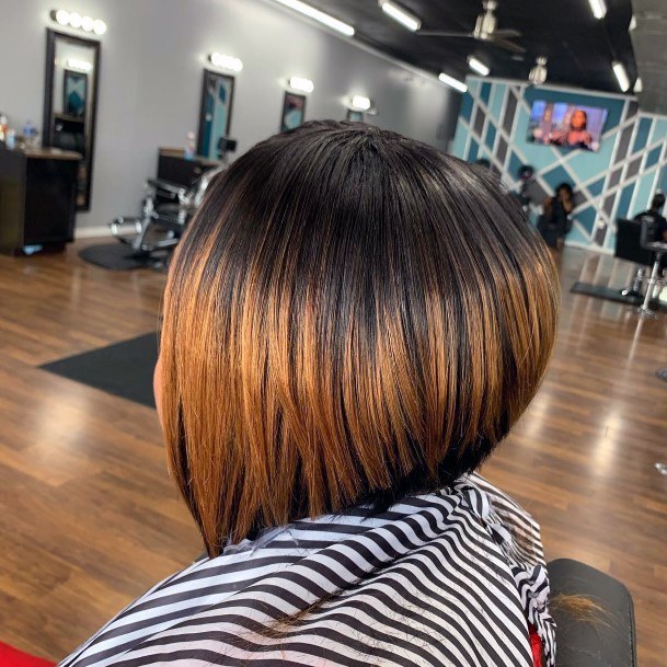 Ombre Thick Rounded Bob Hairstyles For Black Women