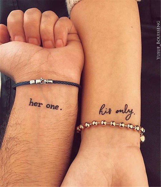 Only For You Couple Quote Tattoo Wrists