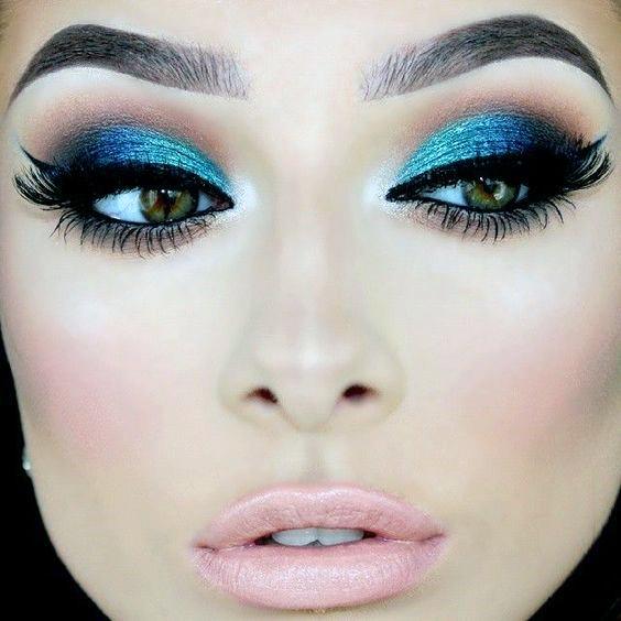 Opaque Blue Brown Eyeshadow Women