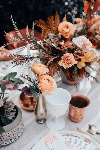 Orange And Brown Boho Wedding Flowers