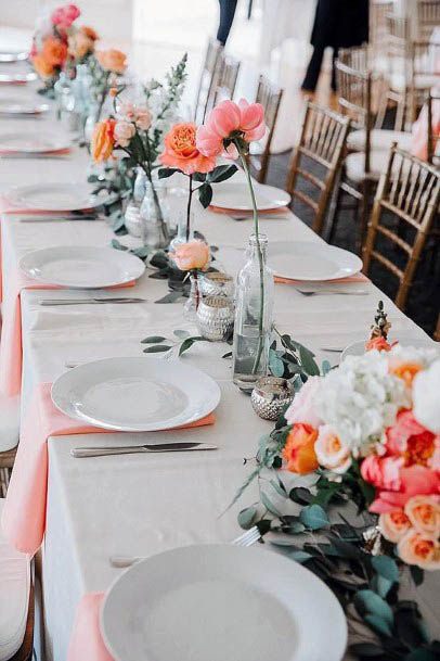 Orange And Pink Flowers Wedding