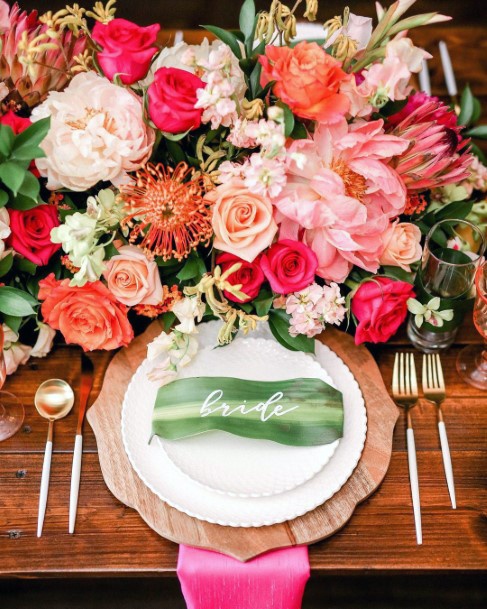 Orange And Pink Hawaiian Wedding Flowers