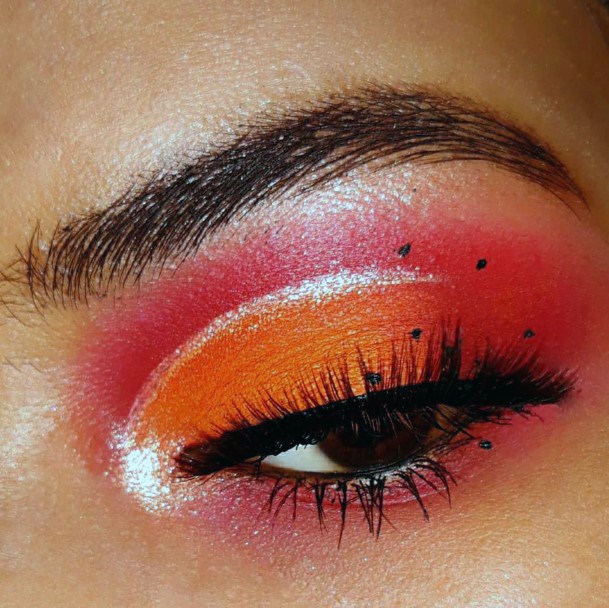 Orange And Red Eyeshadow Women