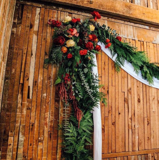 Orange And Red Flowers With Green Wedding