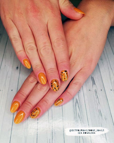 Orange Blast Pumpkin Nails For Women