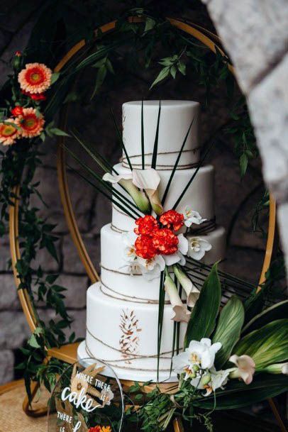 Orange Flower Wedding Cake