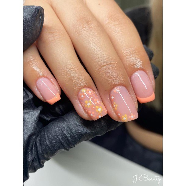 Orange French Tip Womens Nails