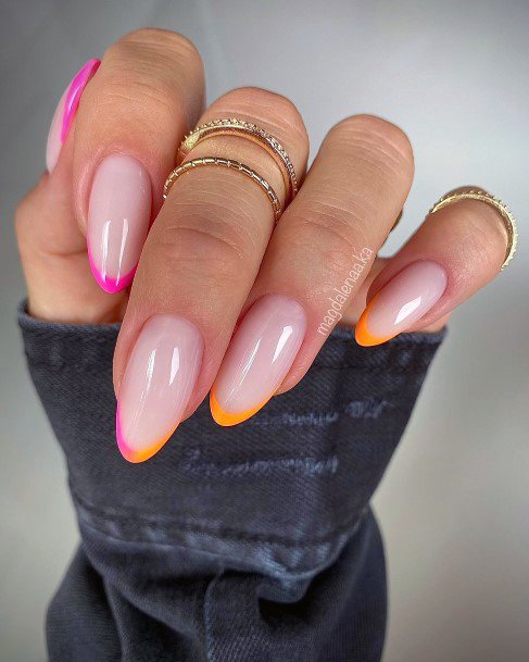 Orange Nail For Ladies