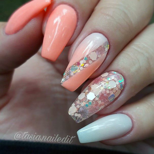 Orange Nails Feminine Ideas