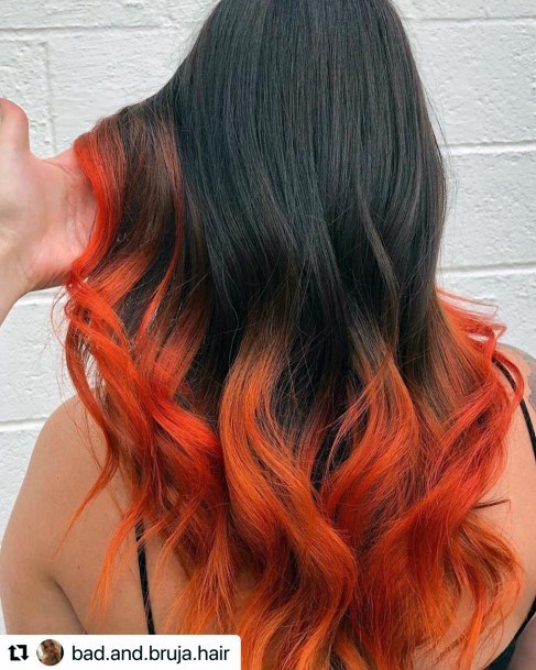 Orange Ombre Female Hairstyles Ideas