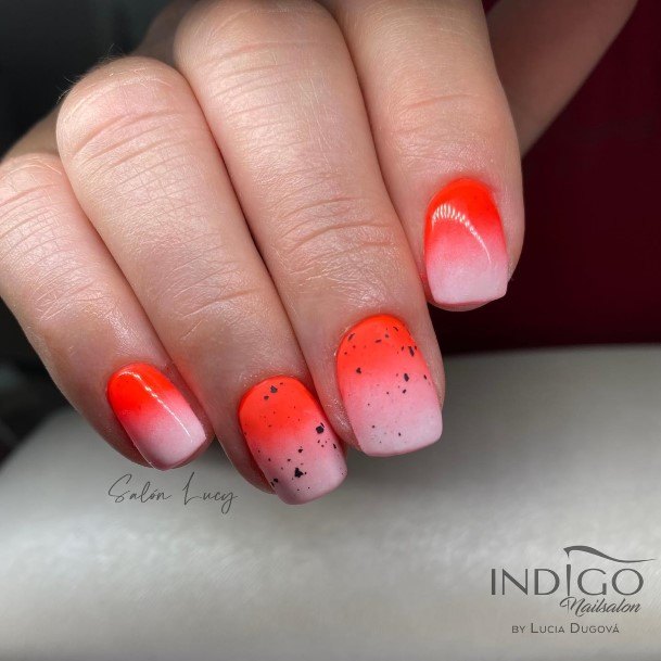 Orange Ombre Nails Feminine Ideas