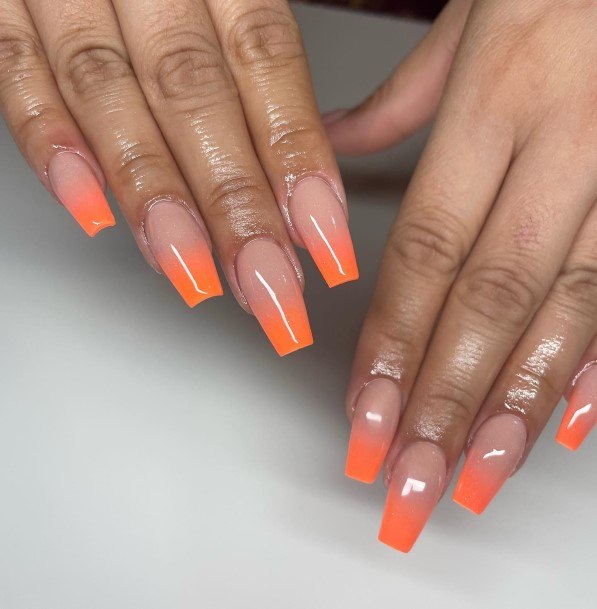 Orange Ombre Womens Nail Designs