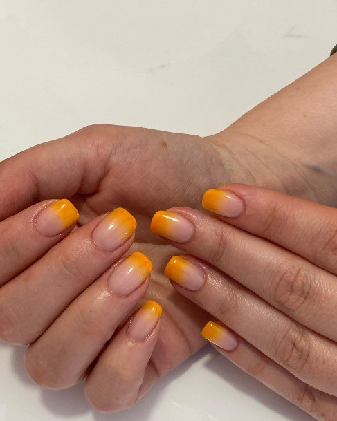 Orange Ombre Womens Nail Ideas