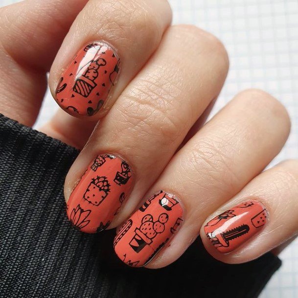 Orange Polish Cactus Nails Women