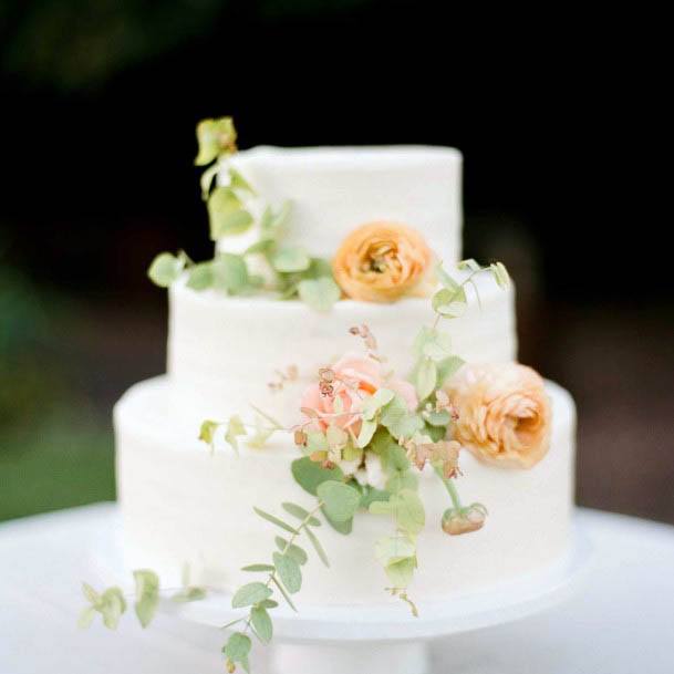 Orange Roses August Wedding Flowers On Cake