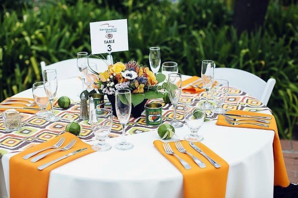 Orange Themed Table Mexican Wedding Decorations