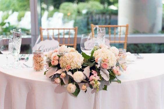 Orange Tinted Hydrangea Wedding Flowers