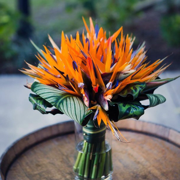 Orange Tropical Wedding Flowers