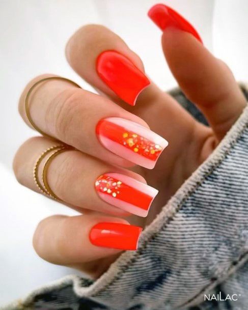 Orange Womens Feminine Orange Nails