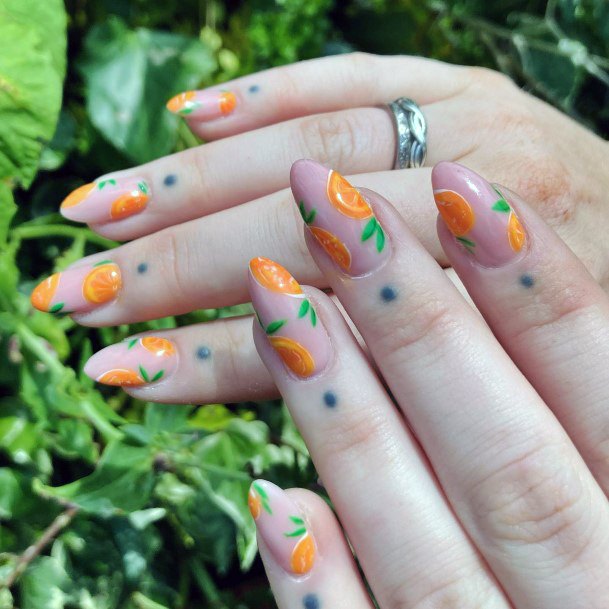 Orange Womens Nail Ideas