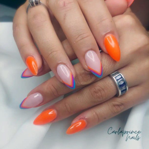 Orangeic Womens Orange Nail Designs