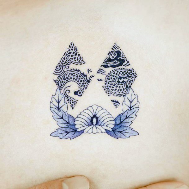 Oriental Plate Porcelain Tattoo Feminine Designs