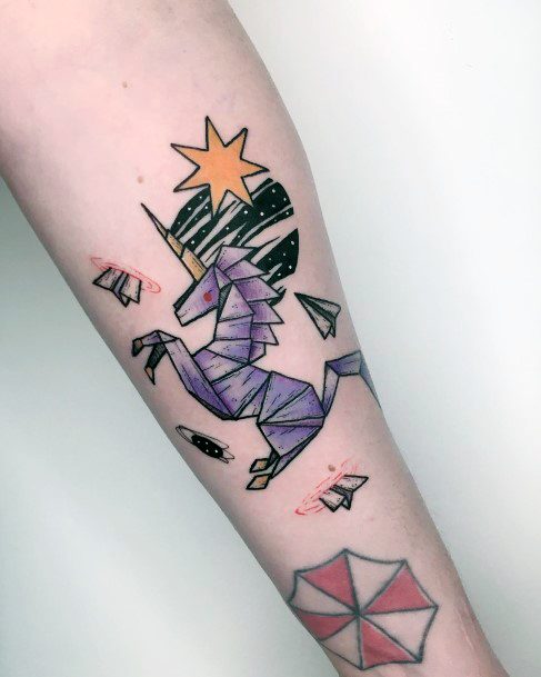 Origami Female Tattoo Designs