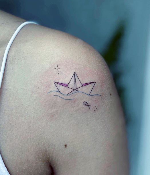 Top 100 Best Origami Tattoos For Women - Folded Paper Design Ideas
