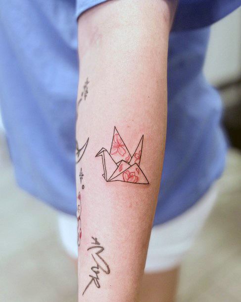 Origami Tattoos Feminine Ideas