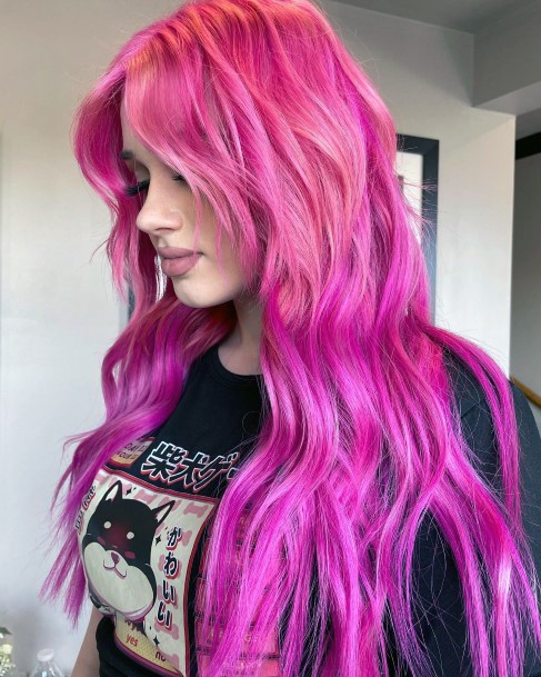 Ornate Hairstyless For Females Hot Pink