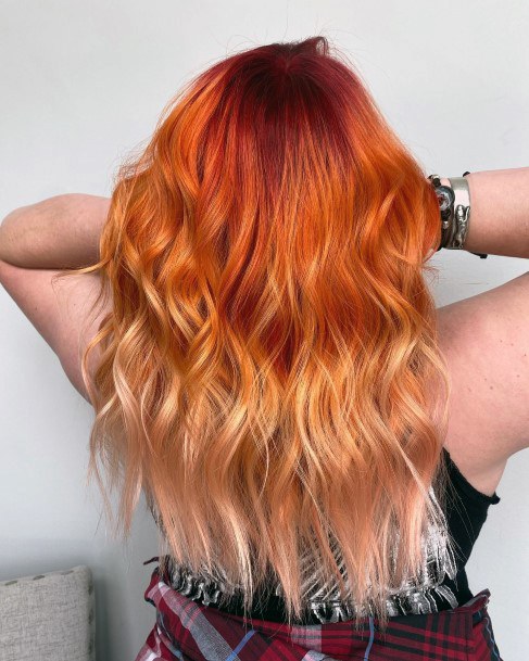 Ornate Hairstyless For Females Orange Ombre