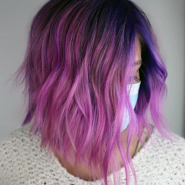 Ornate Hairstyless For Females Purple Ombre