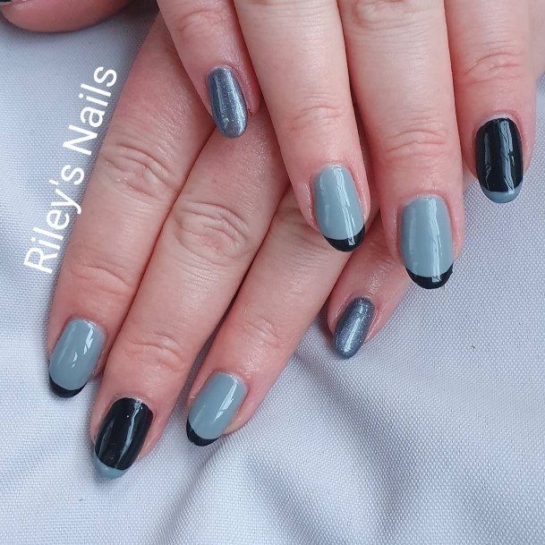 Ornate Nails For Females Black And Grey