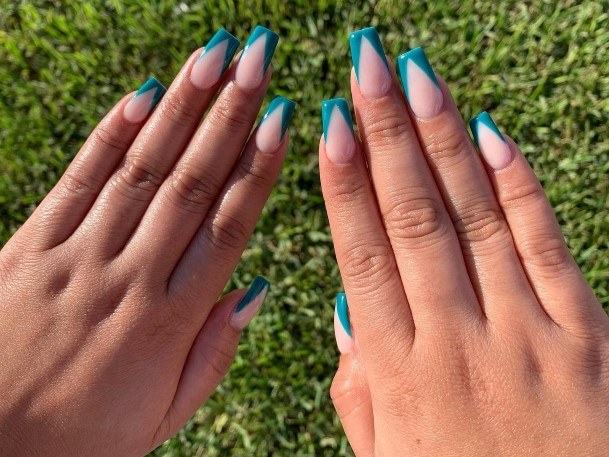 Ornate Nails For Females Blue And Green