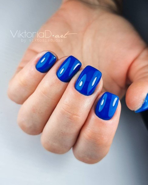 Ornate Nails For Females Blue Short