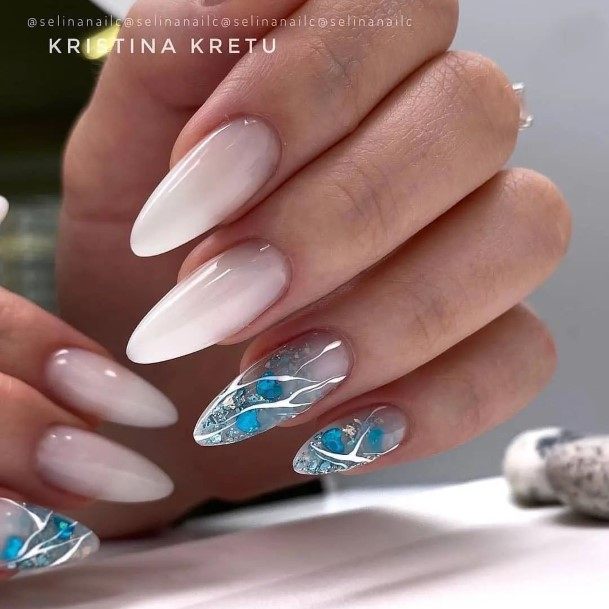 Ornate Nails For Females Blue Summer