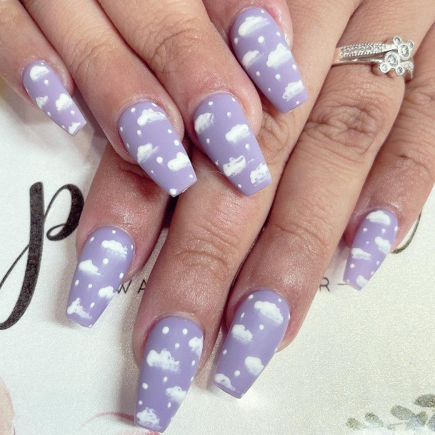 Ornate Nails For Females Bright Purple