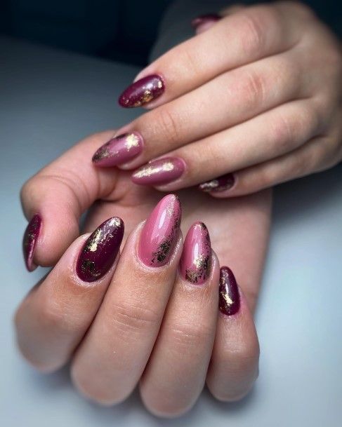 Ornate Nails For Females Burgundy