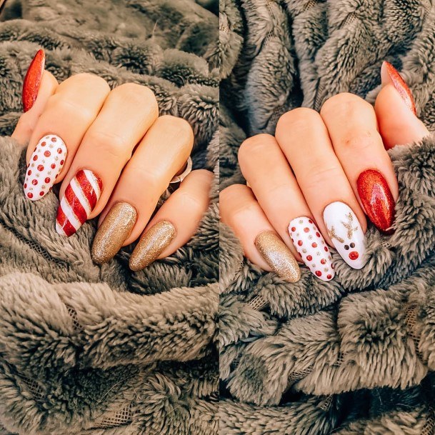 Ornate Nails For Females Christmas Gel