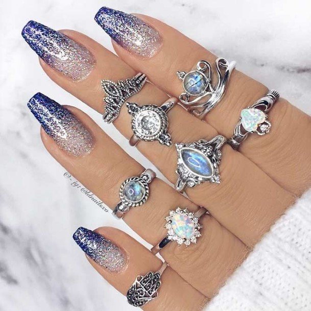 Ornate Nails For Females Christmas Ombre