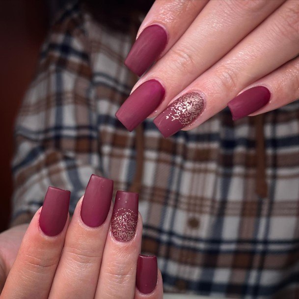 Ornate Nails For Females Dark Maroon