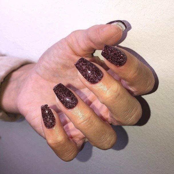 Ornate Nails For Females Deep Red